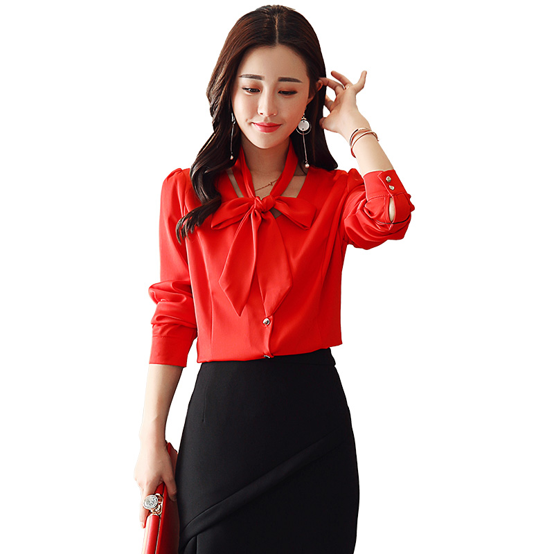 长袖衬衫气质时尚韩版修身显瘦甜美气质短款上衣女士春季新品潮