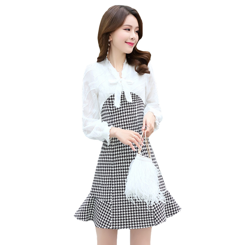 套头雪纺连衣裙女士年秋季长袖中长款时尚气质优雅韩版百搭打