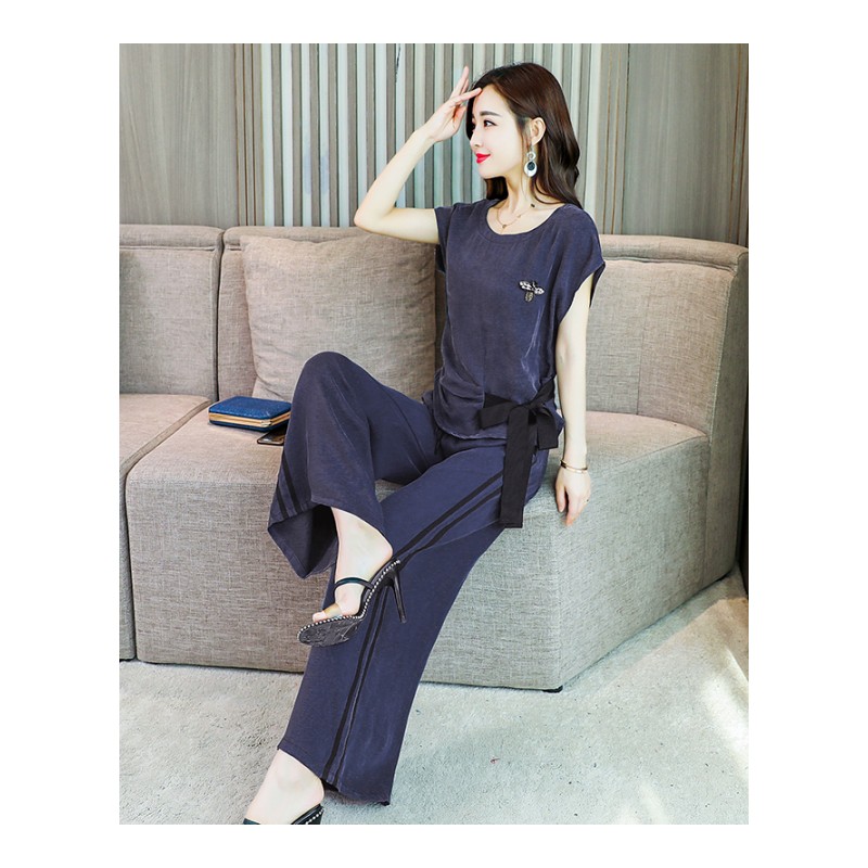 女士夏装新品韩版显瘦时尚气质淑女高个子洋气时髦套装两件套潮