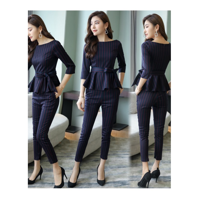 女士新品女装夏装显瘦时髦套装韩版时尚洋气休闲阔腿裤两件套女潮