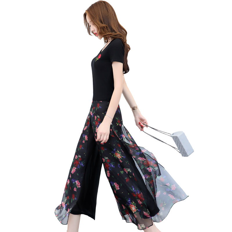 女士新品女装夏装时髦夏款阔腿裤套装时尚气质俏皮小心机两件套潮