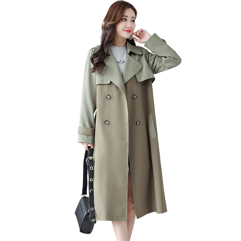 军绿色风衣女士中长款女士秋季新品时尚气质韩版个性港风年轻外套