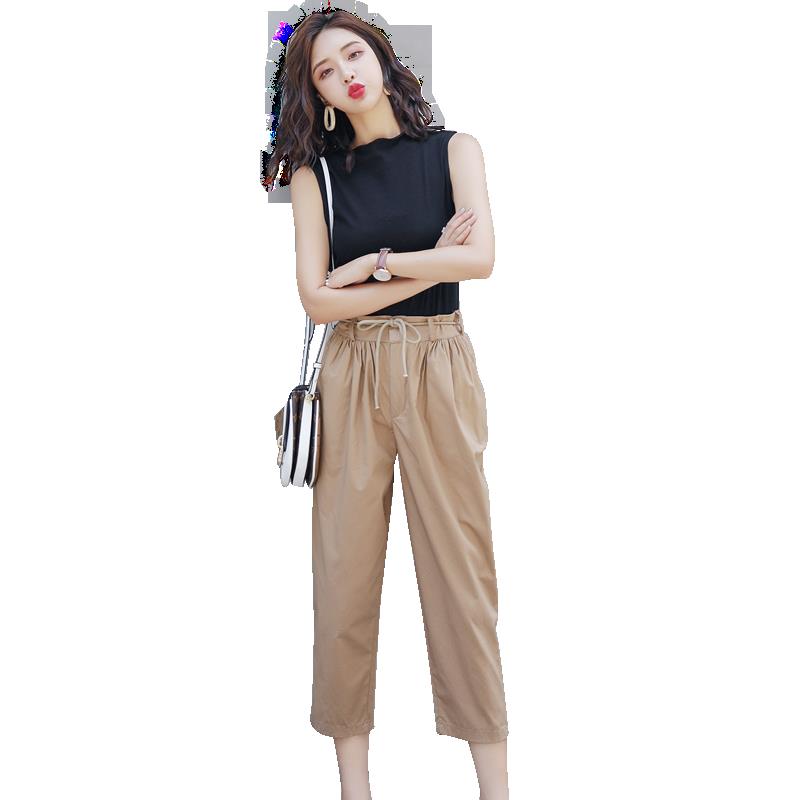 显瘦女士夏款新品港味时尚气质显瘦 初恋两件套装女