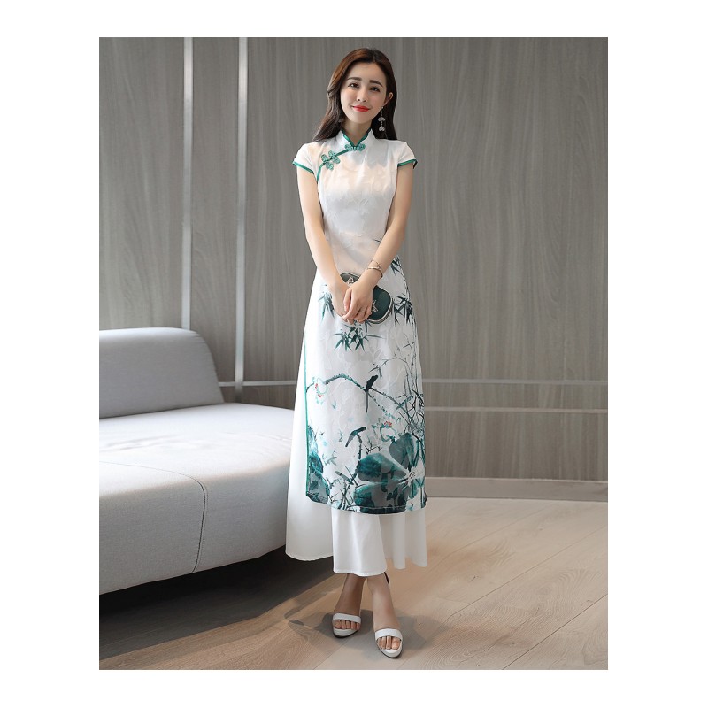 现代旗袍女改良女士夏新品时尚气质淑女端庄大气优雅中国风连衣裙