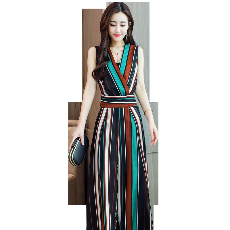 夏款气质女神范裤子套装女时尚两件套甜美女士新品女装韩版阔腿裤