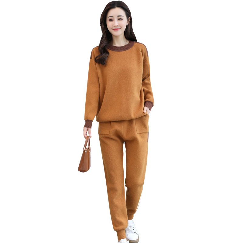 休闲套装女女士秋季新品均码两件套裤韩版潮简约修身显瘦气质