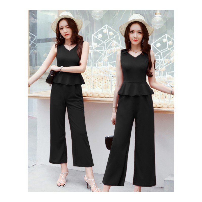 夏装女士新品女时髦套装省心搭配女装时尚气质社会两件套阔腿裤女