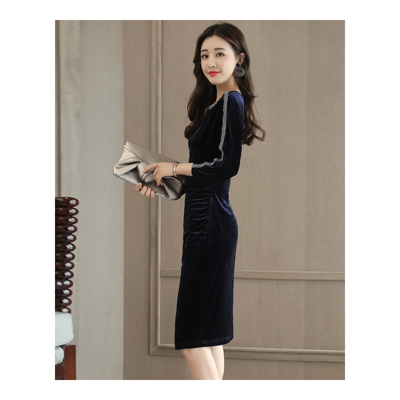 女士秋装新品显瘦韩版年轻连衣裙港风修身显瘦减龄内搭打底裙