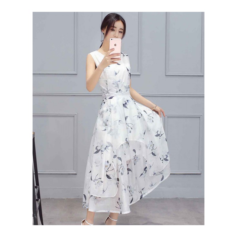 欧根纱连衣裙女女士新品女装夏装长裙中长款气质夏款仙女温柔裙子