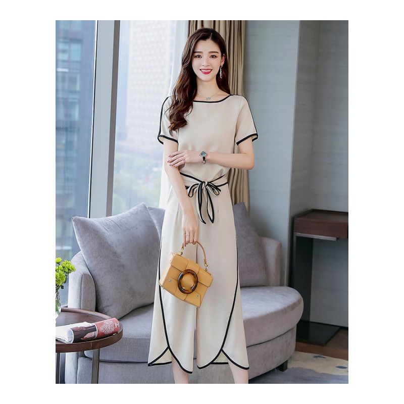 夏款时尚两件套女士新品春韩版潮女神范时髦大码阔腿裤休闲套装女