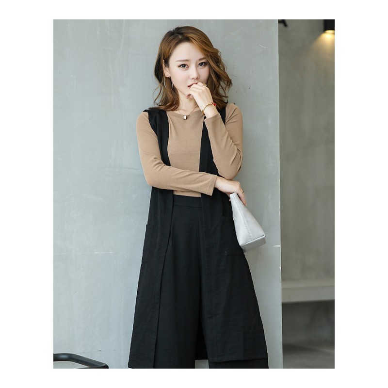 小个子女装女士秋装新品三件套装时尚甜美上衣阔腿长裤优雅套装潮