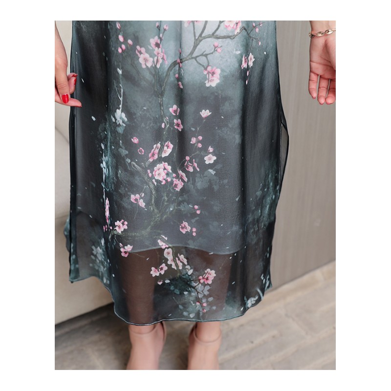 仙女连衣裙女女士夏天新品年轻韩版显瘦修身中长款碎花大摆裙子潮