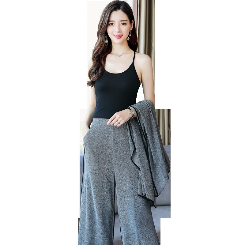 女士夏装新品韩版显瘦时尚女神范时髦套装气质淑女洋气三件套潮