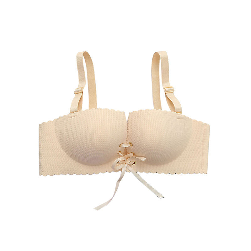 内衣女无钢圈少女高中学生超聚拢薄款小胸性感一片式无痕拉B文胸