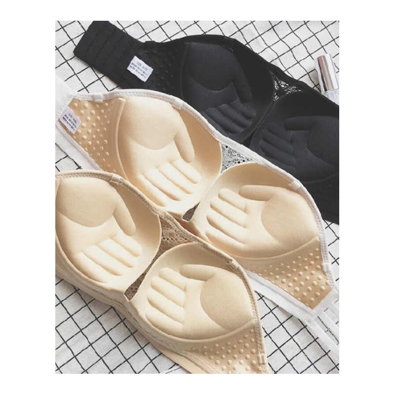 春夏新款学生无钢圈绑带文胸隐形聚拢防滑蕾丝美背裹胸少女内衣