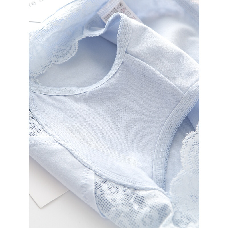 棉内裤女中腰棉质裆蕾丝边性感透气无痕包臀收腹大码三角裤少女