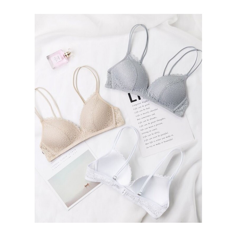 夏季小胸罩白色内衣女无钢圈文胸薄款聚拢大学生少女性感透气