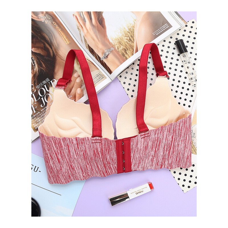 无钢圈性感内衣套装少女文胸聚拢小胸收副乳防下垂无痕厚薄款胸罩