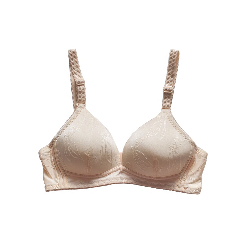 夏天休闲韩版内衣女肉色无钢圈文胸高中学生百搭少女胸罩聚拢肤色白色S32B杯建议买大一码