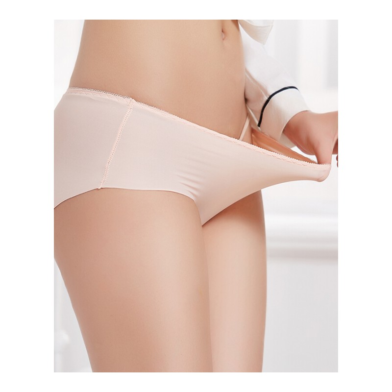 一片式女士冰丝无痕内裤女日系运动女生竹纤维三角薄款夏2018新款6色各1条[6条装]均码