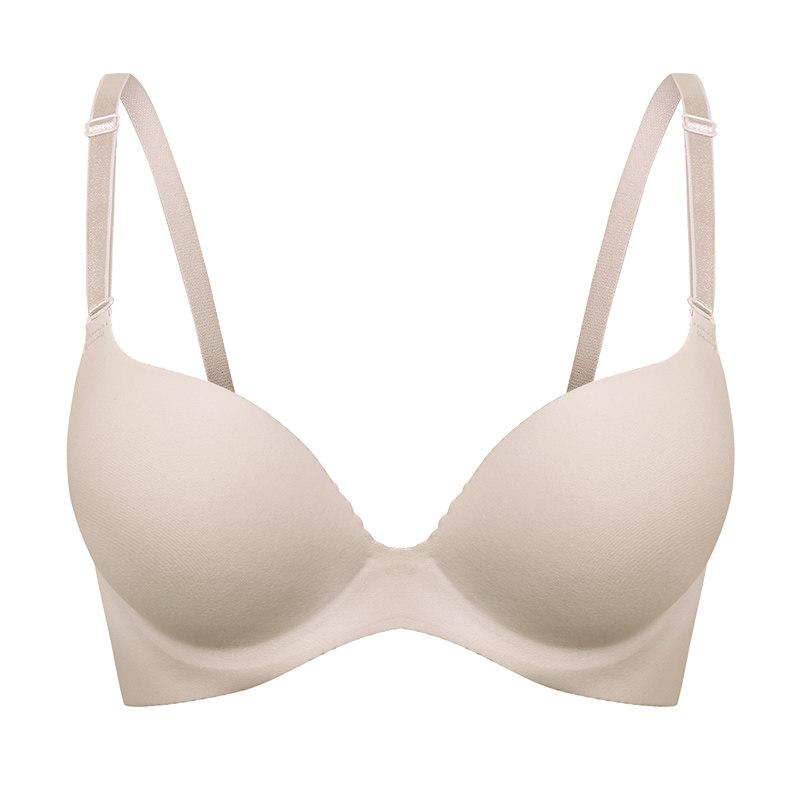 一片式无痕加厚杯内衣聚拢小胸胸罩性感无钢圈零束缚少女文胸N7233肤色