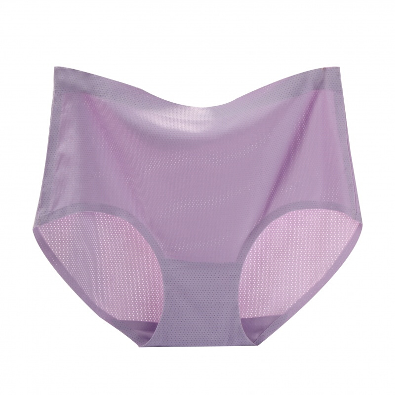 4条装冰丝内裤加肥加大无痕一片式网眼透气夏季薄透气高腰三角裤