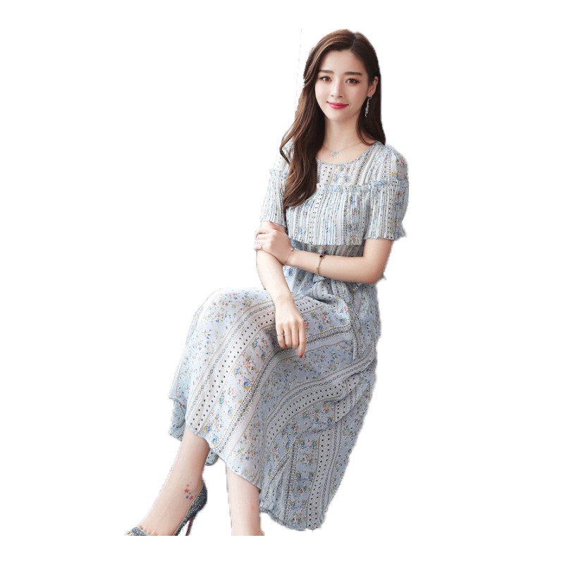 2018新款女装 2o18年夏装时尚气质蘑菇街春季套装夏季韩版连衣裙