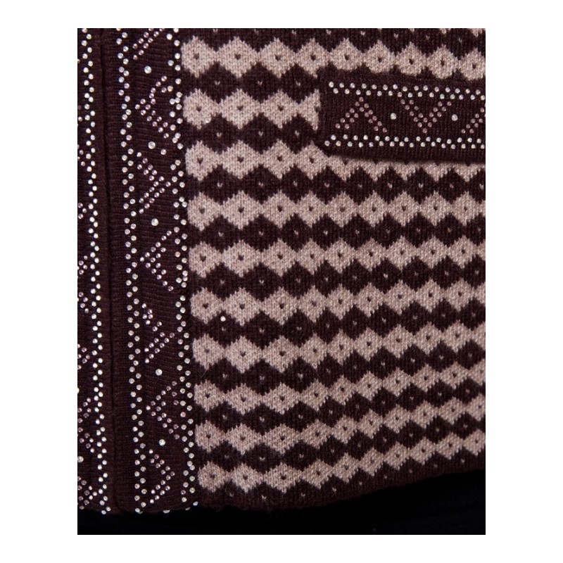 2018秋冬新款圆领毛衣常规款羊绒衫女中老年针织衫千鸟格提花开