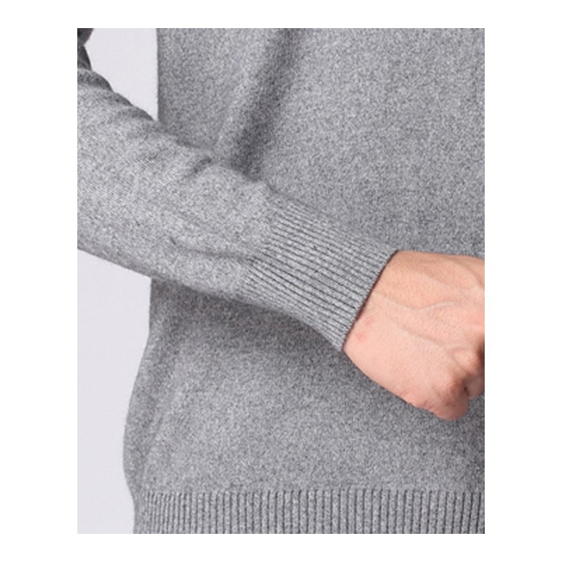2017秋冬季新款羊绒衫男装V领修身纯色平面韩版加厚套头针织衫