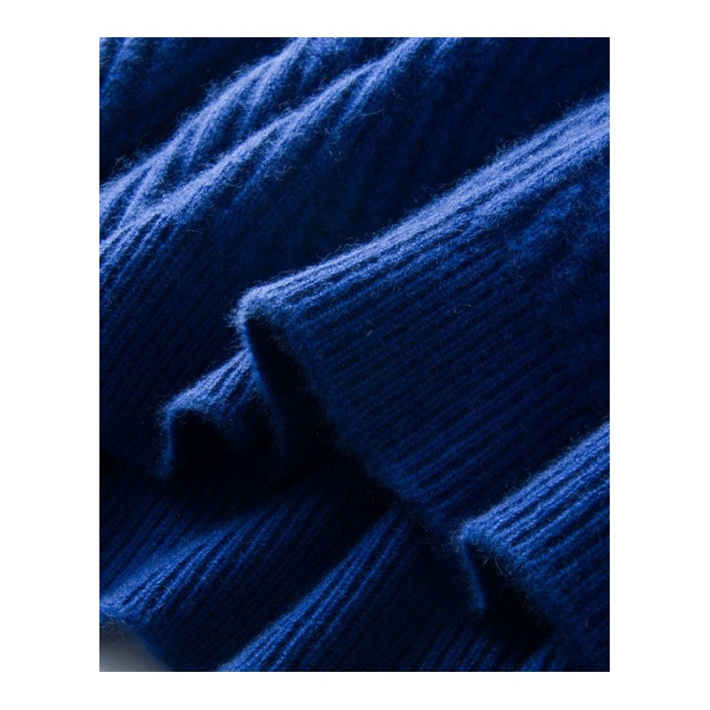 18秋冬加厚v领羊绒衫慵懒宽松毛衣学院风拼色套头针织衫