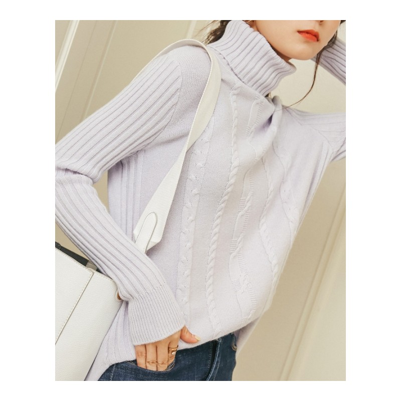 高领羊绒衫毛衣女装2018秋冬季新款套头短款韩版针织打底衫