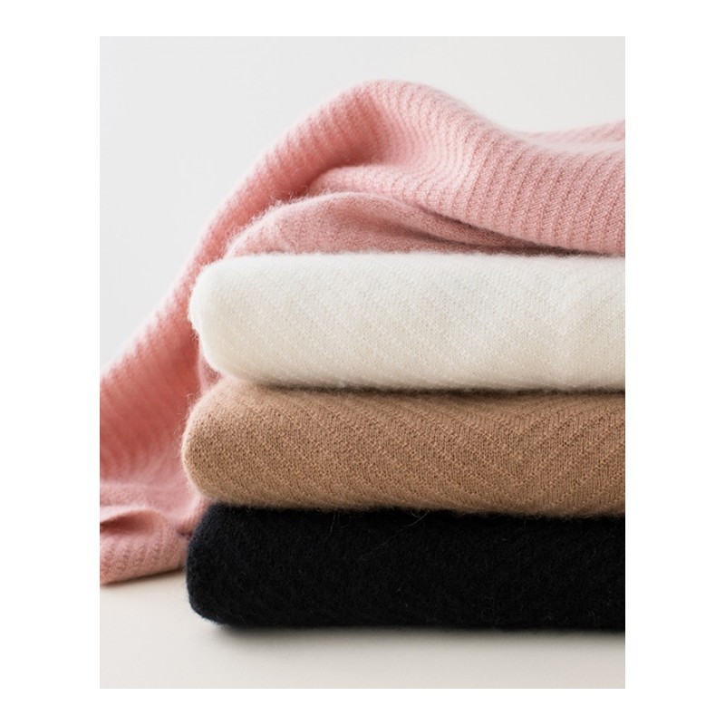2018秋冬新款女士羊绒衫堆领薄款针织衫贴身柔软打底衫毛衣