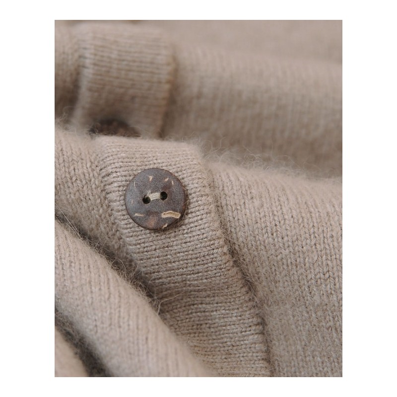 秋冬女式羊绒衫 纯色高领假开衫修身羊绒衫加厚针织毛衣百