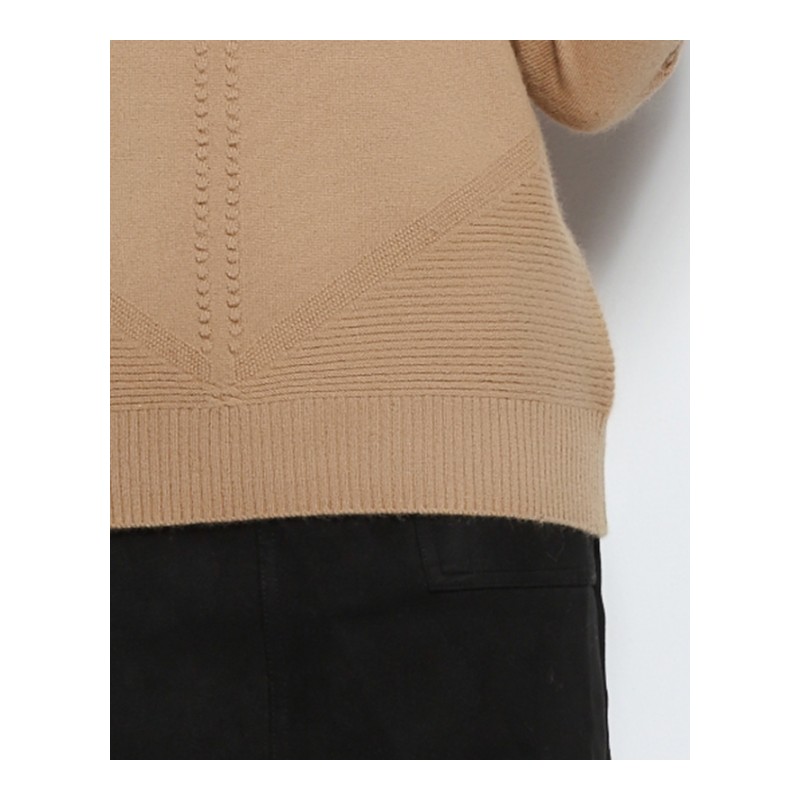 2017秋冬季新款羊绒衫女装圆领修身小疙瘩韩版加厚套头针织衫