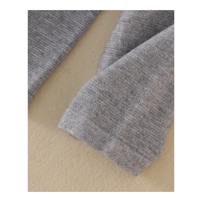 2017秋冬季新款羊绒衫女装圆领修身开叉纯色加厚套头针织衫