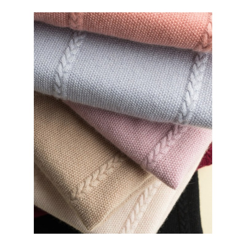 2017秋冬季新款羊绒衫女装版高领修身麻花卷边加厚套头针织衫