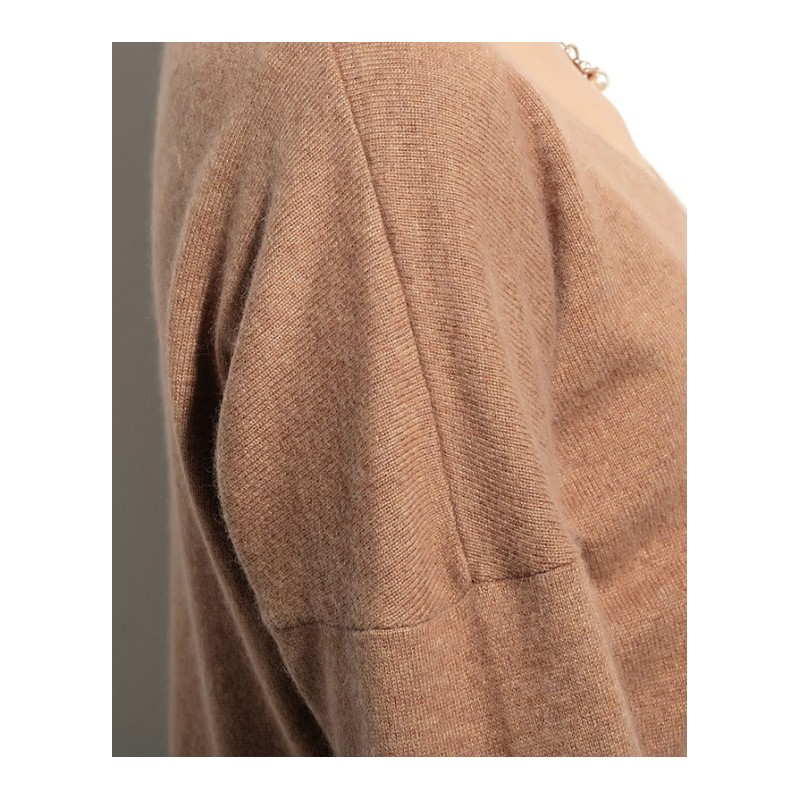 2017秋冬季新款羊绒衫女装圆领修身纯色短款加厚套头针织衫