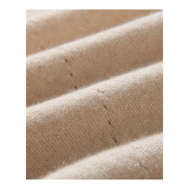 秋冬女式山羊绒衫 纯色圆领长款带兜兜羊绒衫加厚针织毛衣百