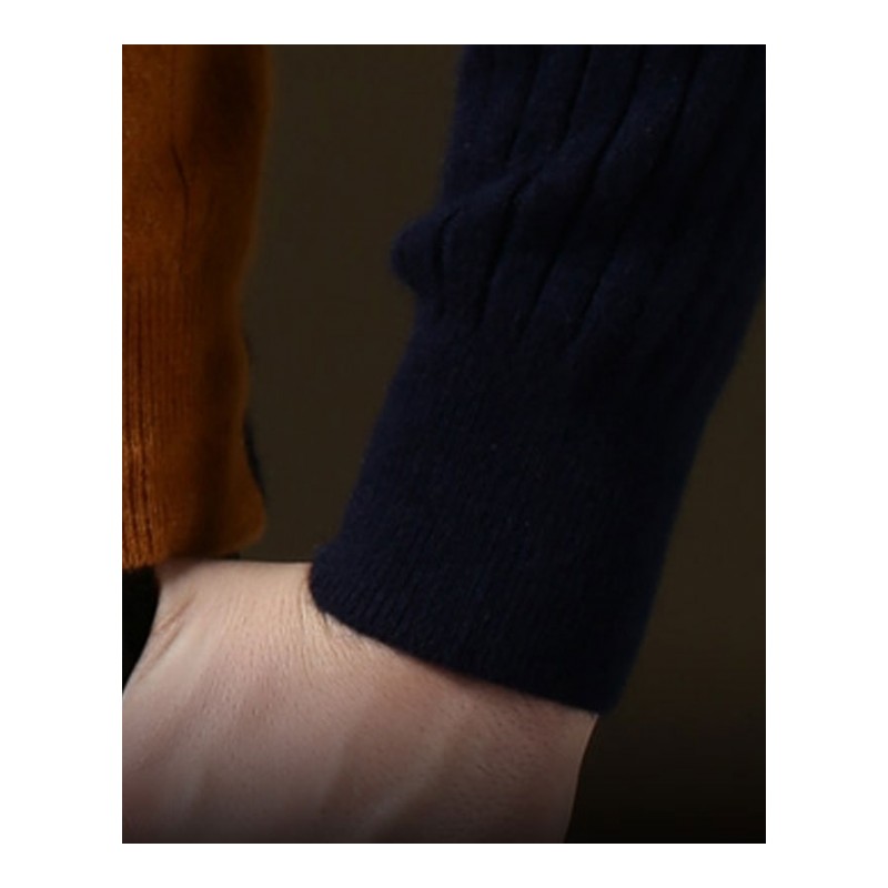 秋冬男式山羊绒衫纯色圆领麻花修身羊绒衫加厚针织毛衣百搭