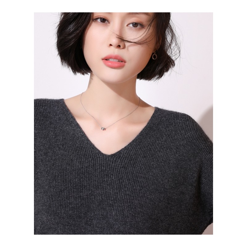 羊绒衫女大码中长款套头纯色纯羊绒毛衣宽松加厚韩版打底连衣
