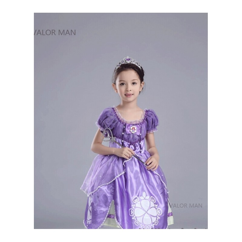 小公主苏菲亚公主裙女童表演索菲亚蓬蓬长裙儿童服装