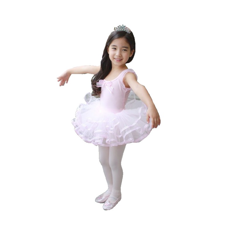 儿童芭蕾舞裙舞蹈服装蓬蓬纱裙女童夏季短袖带裙演出服拉丁舞裙