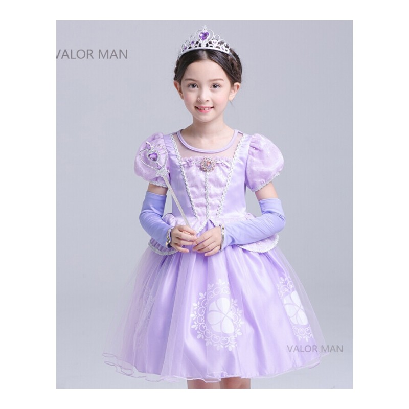 儿童苏菲亚礼服新款女童演出服装连衣裙艾莎表演公主裙