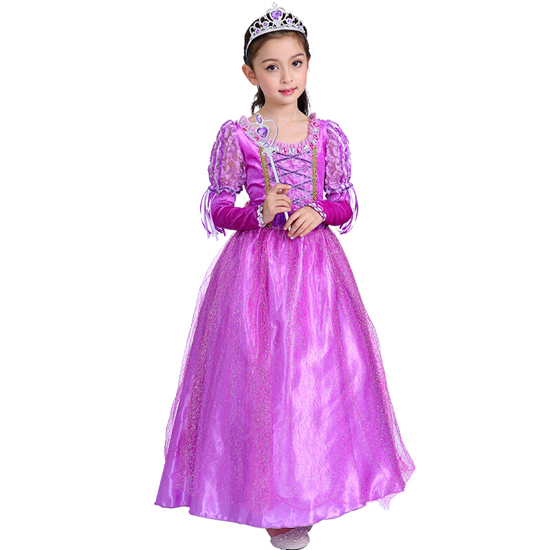 长公主裙女童儿童女孩夏冰雪奇缘衣服夏季紫色乐佩的裙子
