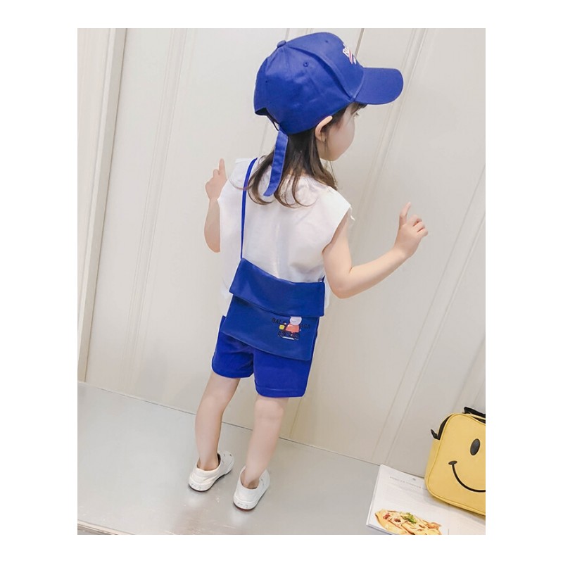 抖音女童夏装背心套装2018夏季3岁儿童衣服宝宝三件套