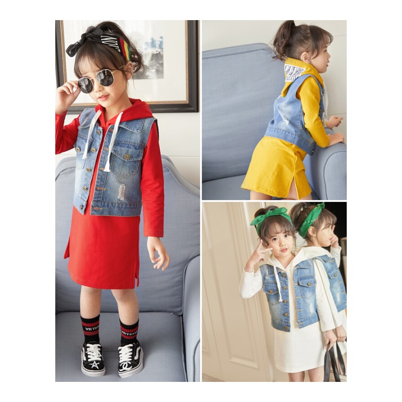 女童春装套装2018新款韩版潮衣儿童卫衣连衣裙两件套春款时髦洋气