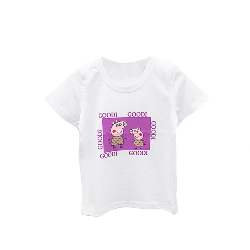2018亲子装夏季一家三口母子母女装小猪佩奇卡通印花短袖T恤