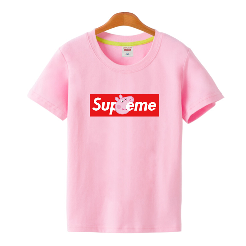 社会人小猪佩奇抖音火衣服男女学生情侣装儿童纯棉短袖T恤