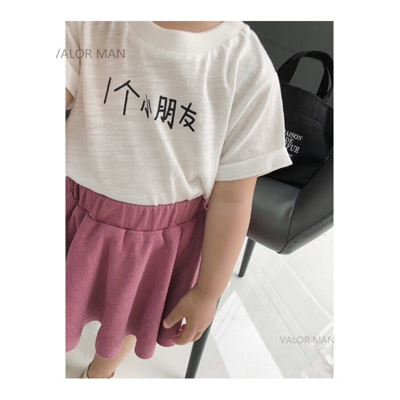 婴童装女宝宝夏装一个小朋友竹节棉短袖上衣潮百搭女童T恤