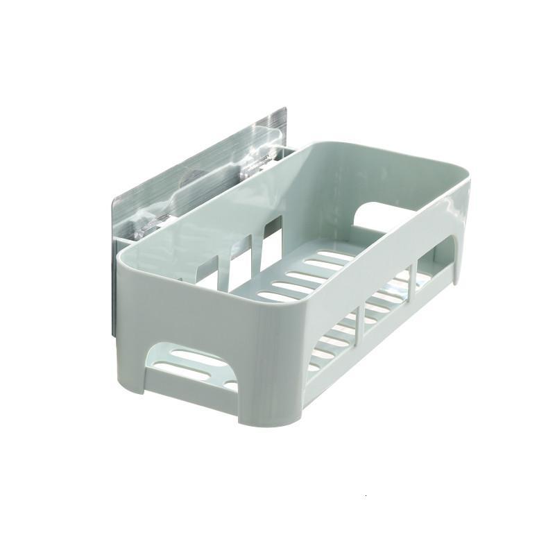 免打孔浴室墙上收纳盒沥水置物架 强力吸盘卫生间长方形收纳挂篮